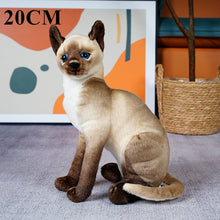 Load image into Gallery viewer, 4 Colors 31cm INS Like Real Prone Cat Plush Doll Stuffed Pure Colors Grey White Yellow Kitten Toy Pets Animal Kids Gift