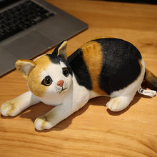Load image into Gallery viewer, 4 Colors 31cm INS Like Real Prone Cat Plush Doll Stuffed Pure Colors Grey White Yellow Kitten Toy Pets Animal Kids Gift