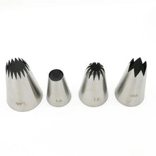 Load image into Gallery viewer, 4 Pcs Large Icing Piping Nozzle Russian Pastry Tips Baking Tools Cakes Decoration Set Stainless Steel Nozzles Cupcake