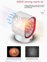 Load image into Gallery viewer, 400W Mini Portable Electric Fan Heater Office Home Desktop Fan Heating Warm Air Blower Portable Cartoon Cute Heater Body Warmer
