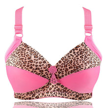 Load image into Gallery viewer, Women's Plus Size Bra Leopard Print Wire Free Bras Ajusted Brassiere Thin Cup Underwear