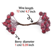 Load image into Gallery viewer, 40pcs Mini Artificial Flower Fruit Foam Berry Christmas Decoration Bouquet For Wedding Home Decor DIY Scrapbooking Bacca Wreath