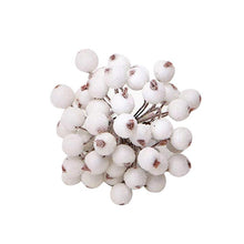 Load image into Gallery viewer, 40pcs Mini Christmas Frosted Artificial Berry Vivid Red Holly Berries Christmas Tree Decorative Artificial Flowers Double Heads