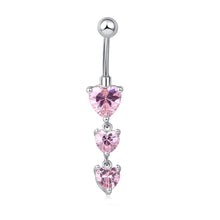 Load image into Gallery viewer, Body Piercing Navel Heart Shaped Crystal Dangle Belly Button Rings