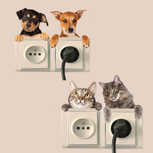 Load image into Gallery viewer, 4pcs/Set PVC Decorative Stickers Cat Dog Cartoon Wall Sticker Switch Wall Sticker Bedroom Removable Waterproof