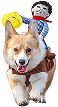 Load image into Gallery viewer, Cowboy Rider Halloween Costumes for Dogs Clothes Knight Style with Doll Hat for Halloween Day Pet Costume