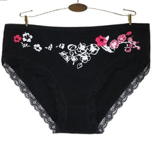 Load image into Gallery viewer, 6 PCS/LOT Underwear Women Panties Cotton Mid Rise Flowers Print Lace Sexy Briefs Plus Size Ladies Knickers for Women