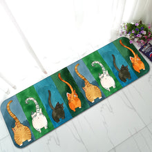 Load image into Gallery viewer, Cat Cute Tailing up Floor Mat Long Flannel Living Room Bedroom Kitchen Long Rug