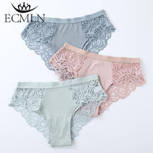 Load image into Gallery viewer, Lace Flowers Briefs for Women Hollow Breathable Panties Low Waist Seamless Lingerie Female Alluring Underpants