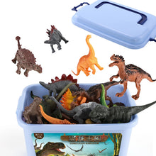 Load image into Gallery viewer, 44Pcs/set Plastic Jurassic Dinosaur Model Toy Simulation Tyrannosaurus Rex Action Figures Collection Toys for Boys Storage Box