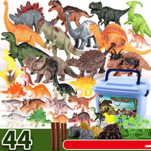 Load image into Gallery viewer, 44Pcs/set Plastic Jurassic Dinosaur Model Toy Simulation Tyrannosaurus Rex Action Figures Collection Toys for Boys Storage Box