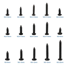 Load image into Gallery viewer, Screws 450pcs/set Black Plated Round Pan Head Tapping Screws Set M2.3 M2.6 M3 Carbon Steel laptop computer screw Phillips Screw kit