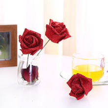 Load image into Gallery viewer, 50pcs Gold Powder Flowers Rose Perianth Simulation Gold Powder Blue Enchantress Roses