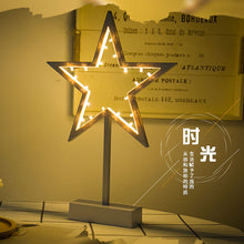 Load image into Gallery viewer, Creative Small Night Lamp Stars Heart Christmas Tree Ins Instafamous Room Decoration Photo Props Table Lamp