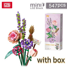 Load image into Gallery viewer, 456Pcs LOZ MINI Blocks Loques 3styles ETERNAL FLOWERS Rose Lavender Diy Toys Put In Bottel Home Exhibition Funny Creative Gift