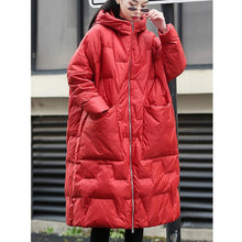 Load image into Gallery viewer, Winter Women Hooded Loose Thick Warm 90% White Duck Down Long Parkas Casual Female Zipper Pocket Down Coat Snow Outwear