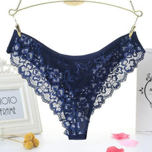 Load image into Gallery viewer, TERMEZY Sexy Panties Women Lace Low-waist Briefs Female Breathable Embroidery Underwear Transparent G-String Underpant Lingerie