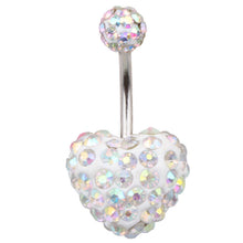 Load image into Gallery viewer, Hot Love Belly Ring Belly Ring Shambhala Full Diamond Navel Stud Piercing Jewelry