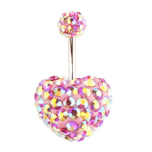 Load image into Gallery viewer, Hot Love Belly Ring Belly Ring Shambhala Full Diamond Navel Stud Piercing Jewelry