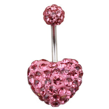 Load image into Gallery viewer, Hot Love Belly Ring Belly Ring Shambhala Full Diamond Navel Stud Piercing Jewelry