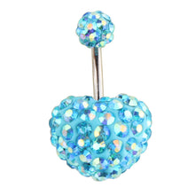 Load image into Gallery viewer, Hot Love Belly Ring Belly Ring Shambhala Full Diamond Navel Stud Piercing Jewelry