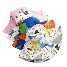 Load image into Gallery viewer, Baby Bucket Hat Children's Summer Caps for Boys Dinosaur Print Panama Hat Children Fisherman Caps Girls Beach Cap Casquette