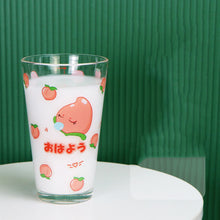 Load image into Gallery viewer, 480ml Glass Water Bottle with Straw Cartoon Clouds Straw Cup Leakproof Portable Drinking Bottle with a Sealing Cap Lid