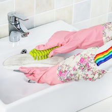 Load image into Gallery viewer, Rubber Gloves Kitchen Waterproof Gloves Cleaning Household Gloves Winter Warm Dishwashing Gloves
