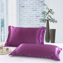 Load image into Gallery viewer, 48x74cm Pillowcase Artificial Silk Pillow Cover Solid Color Smooth Satin Pillows Covers for Bedding Sleeping Pillowcases 1/2 pcs