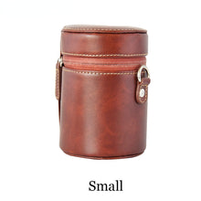 Load image into Gallery viewer, Lens Bag Retro Hard PU Leather Lens Case for Canon Nikon Sony Pentax Fujifilm Tamron Sigma Pouch Protector Universal