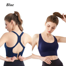 Load image into Gallery viewer, Women Sports Bra Workout Push Up Seamless Sexy Fast Dry Yoga Fitness Removeable Pads Shockproof Running Wire Free X Shape Back