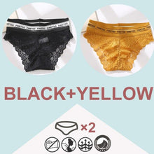 Load image into Gallery viewer, 2PCS/Set High Waist Women Panties Sexy Lace Underwear Woman Lace Pantys Mesh Floral Lingerie Female Seamless Briefs M-XL