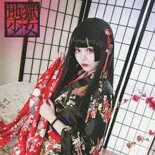 Load image into Gallery viewer, Profoundly Mad Gambler Snake Dream Cos Wig Hell Girl Devil Love Three Knives Princess Qi Cut Black Long Straight