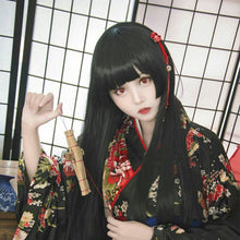 Load image into Gallery viewer, Profoundly Mad Gambler Snake Dream Cos Wig Hell Girl Devil Love Three Knives Princess Qi Cut Black Long Straight