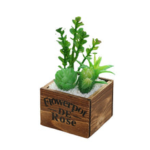 Load image into Gallery viewer, Square Wooden Basin Succulent Combined Green Plants Artificial Plant Creative Decoration Flower Bonsai Flower