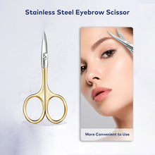 Load image into Gallery viewer, llano 4PCS Pink Eyebrow Trimmer Set Scissors Tweezers Eyebrow Razor Scraping Eyebrow Comb Razor Makeup Tools