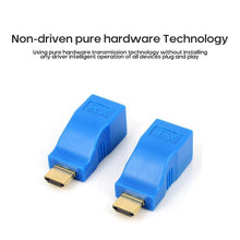 Load image into Gallery viewer, 4k*2k Signal Adapter Rj45 HDMI-compatible Extender Extension Up To 30m In Length Over Cat5e/6 Utp Lan Lan Network Port 2.5 Gbps