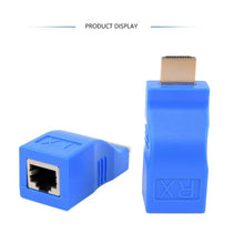 Load image into Gallery viewer, 4k*2k Signal Adapter Rj45 HDMI-compatible Extender Extension Up To 30m In Length Over Cat5e/6 Utp Lan Lan Network Port 2.5 Gbps
