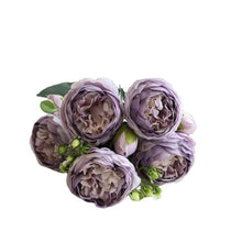 Load image into Gallery viewer, 1 Bundle Silk Peony Bouquet Home Decoration Wedding Party Scrapbook Fake Plants Diy Pompons Artificial Roses Flowers