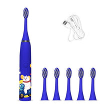 Load image into Gallery viewer, Children's Electric Toothbrush, Cartoon Pattern Sound Wave Cleaning, Waterproof Ipx7, Spare Head,