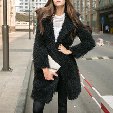 Load image into Gallery viewer, Women's Clothing Fashion Lady's Winter Lamb Long Sleeve Jacket Lapel Furry Midi Coat
