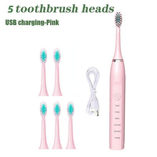 Load image into Gallery viewer, Ultrasonic Electric Toothbrush Rechargeable Tooth Brushes Washable Electronic Whitening Teeth Brush