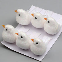 Load image into Gallery viewer, 4pcs 4.5*2cm Foam Artificial Bird Flower Supplies For Wedding Christmas Tree Decoration DIY Scrapbooking Wreath Fake Flowers