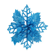 Load image into Gallery viewer, 5/10pcs Christmas Artifical Flowers Hollow Out Glitter Xmas Tree Ornaments Fake Flower Navidad New Year Decorations Home Party