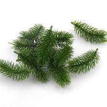 Load image into Gallery viewer, 5/20/100pcs Artificial Plastic Green Pine Plants Branches Wedding Home Party Decorations DIY ChristmasTree Handcraft Accessories