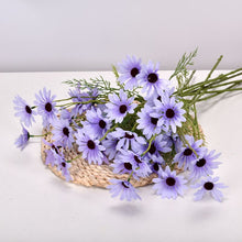 Load image into Gallery viewer, 5 Head White Daisy Artificial Flowers Long Branch Bouquet for Home Wedding Garden Decoration DIY Bridal Silk Fake Flower