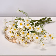 Load image into Gallery viewer, 5 Head White Daisy Artificial Flowers Long Branch Bouquet for Home Wedding Garden Decoration DIY Bridal Silk Fake Flower