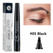 Load image into Gallery viewer, 5 Colors Eyebrow Tattoo Pen Waterproof 4 Points Eyebrow Pen Long Lasting Liquid Brow Pencil Natural Microblade Eyebrow Pencil