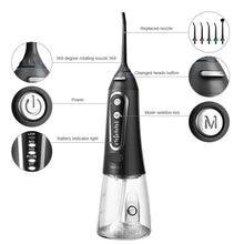 Load image into Gallery viewer, 5 Modes Oral Irrigator USB Rechargeable Water Floss Portable Dental Water Flosser Jet 300ml Irrigator Dental Teeth Cleaner+6 Jet