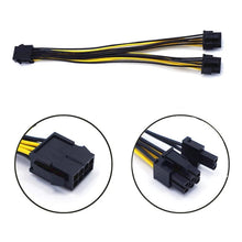 Load image into Gallery viewer, 5-Pack PCI-E 8Pin to 2X 8 Pin (6+2) Power Splitter Cable for PCIE PCI Express Image Card Y - Splitter Extension Cable